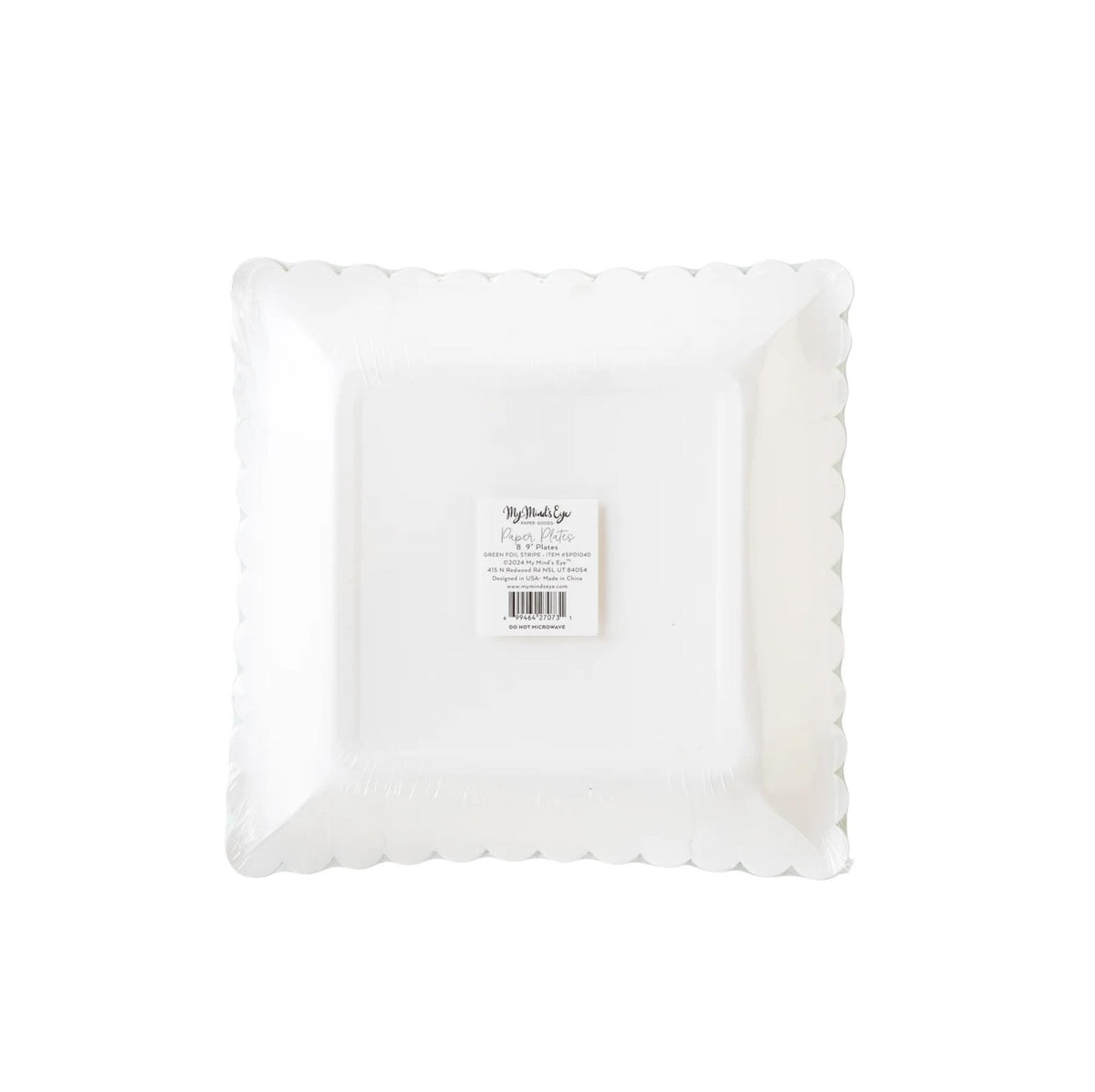 Green Striped Plates - Stesha Party