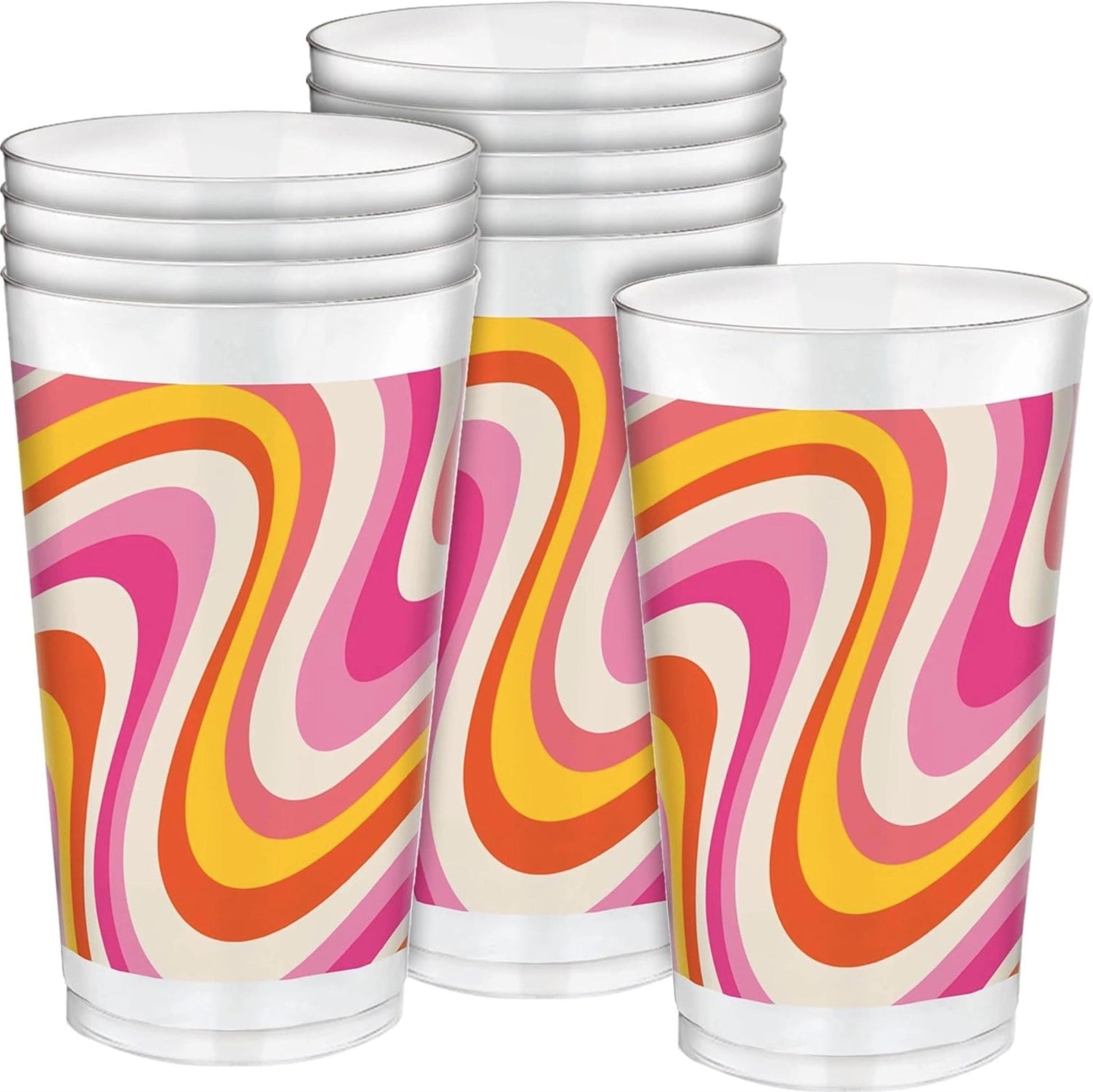 Groovy 70s Reusable Tumblers 10ct - Stesha Party