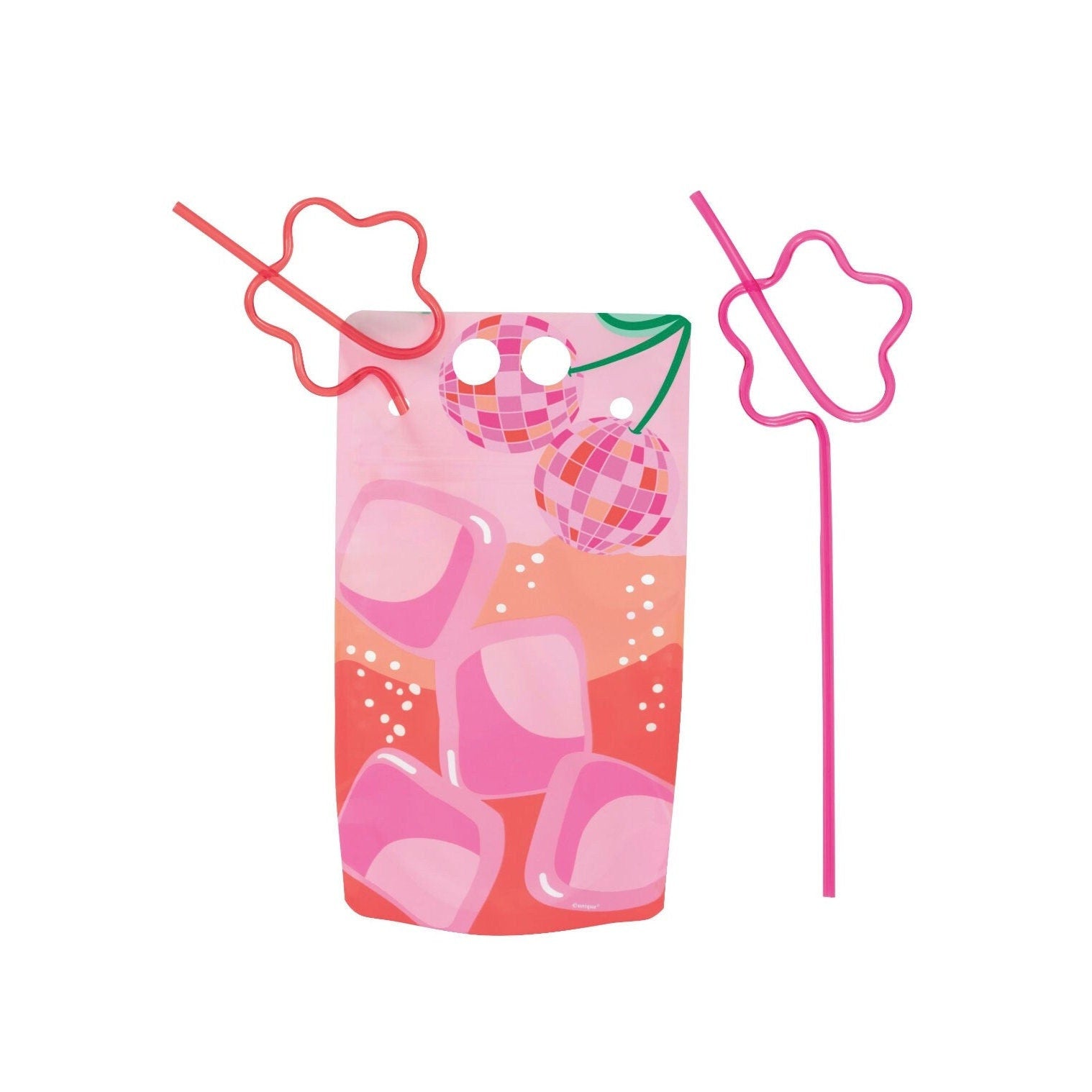 Groovy Drink Pouches & Straws 4ct - Stesha Party