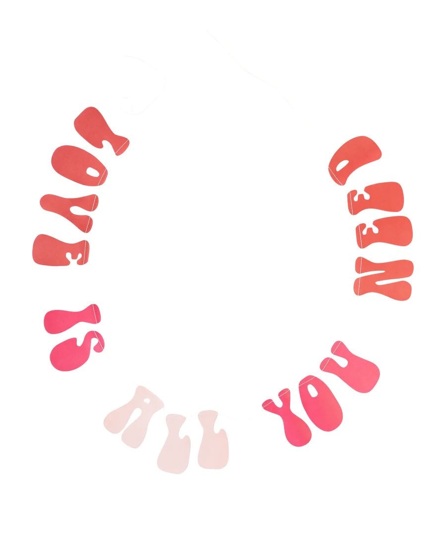 Groovy "Love Is All You Need" Banner - Stesha Party