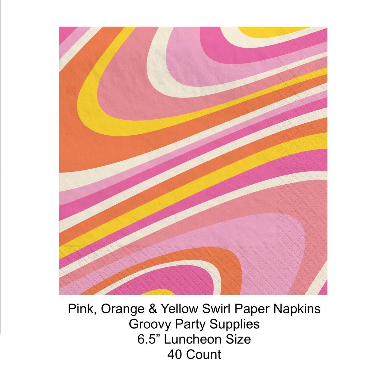 Groovy Swirl Napkins 40ct - Stesha Party