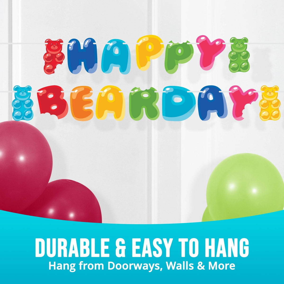 Gummy Bear Happy Bearday Banner - Stesha Party