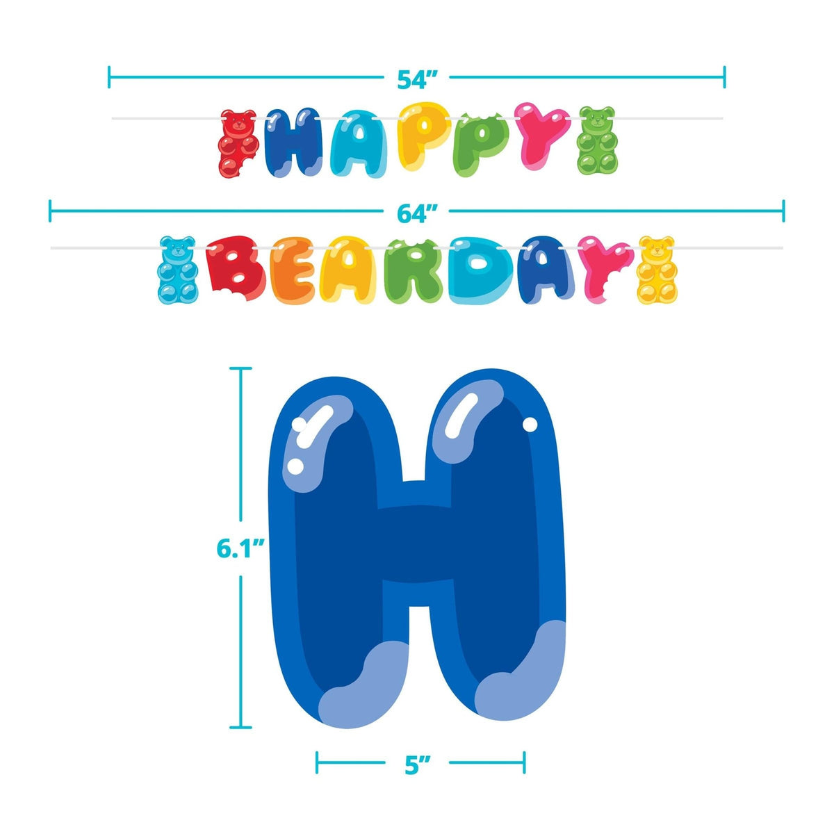 Gummy Bear Happy Bearday Banner - Stesha Party