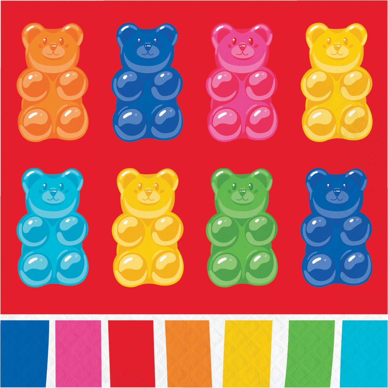 Gummy Bear Rainbow Napkins 16ct - Stesha Party