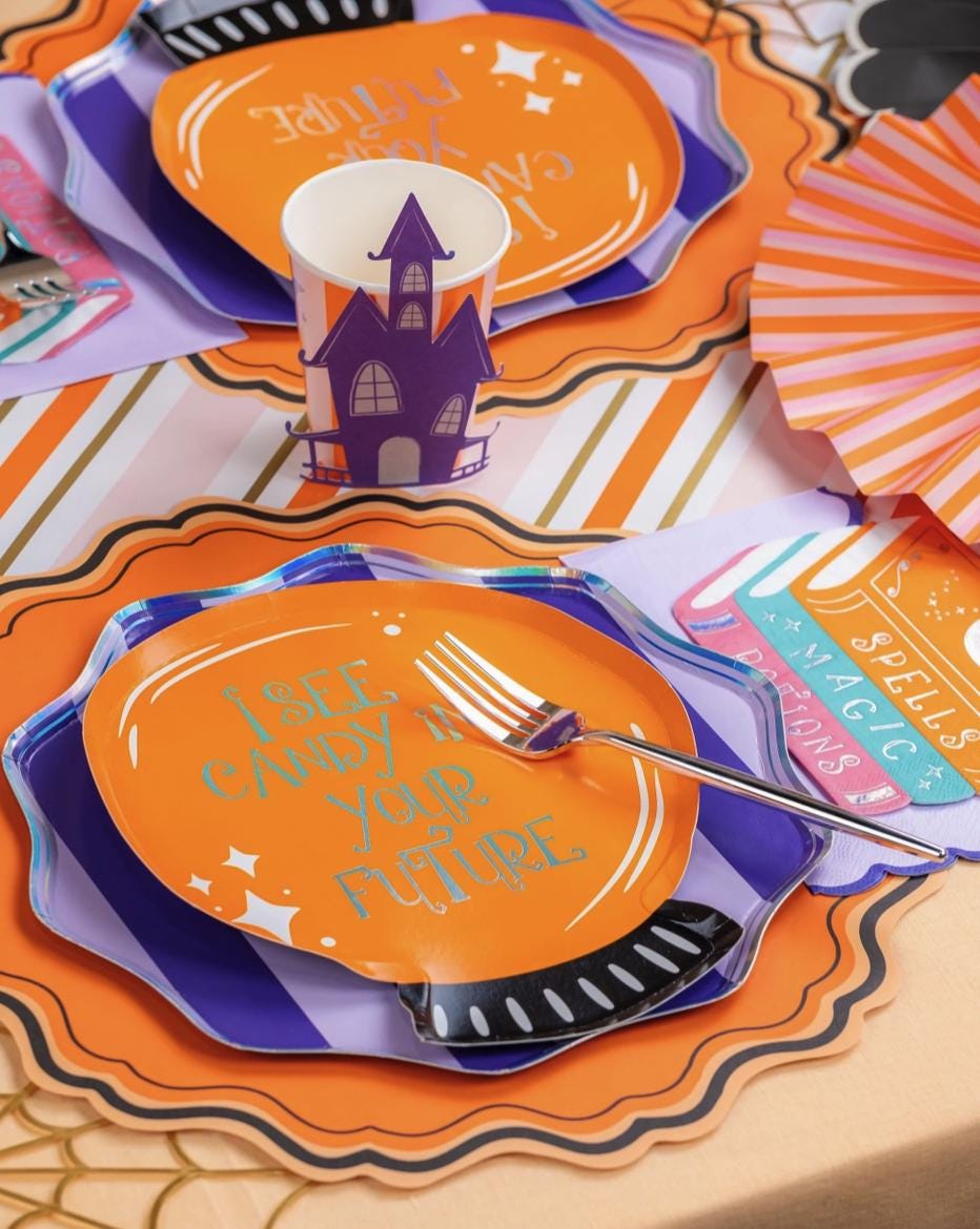 Halloween Crystal Ball Plates 8ct - Stesha Party