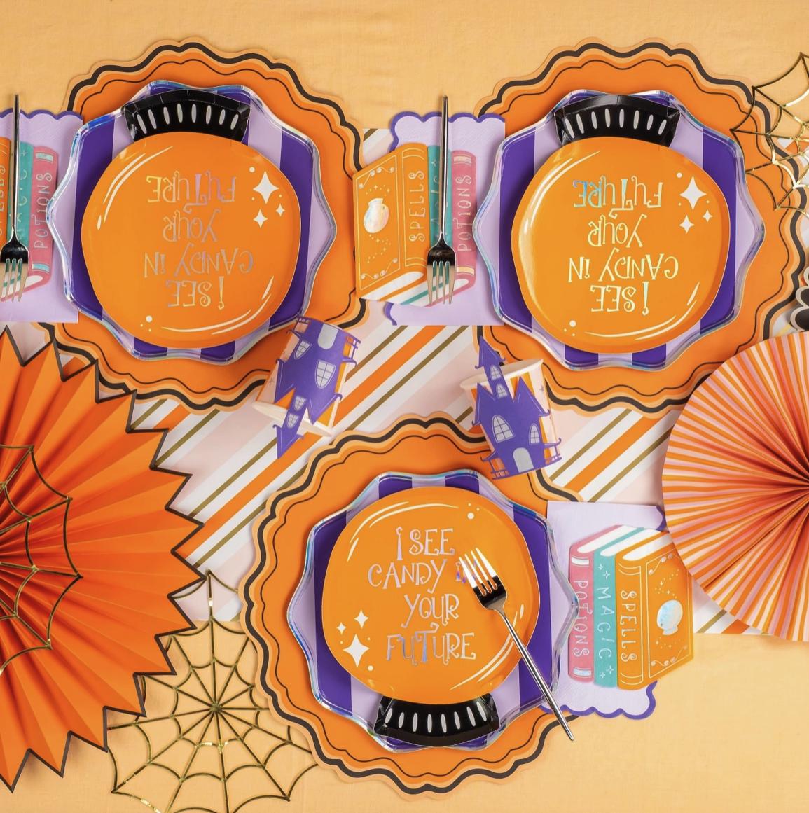 Halloween Crystal Ball Plates 8ct - Stesha Party