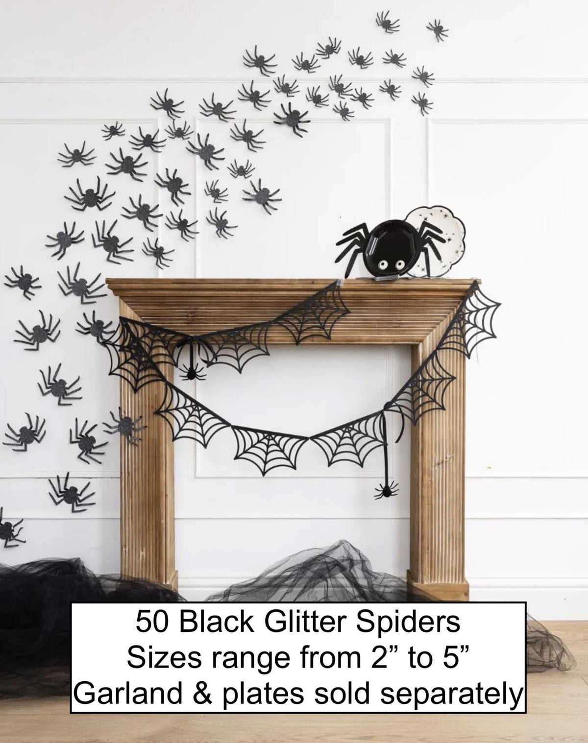 Halloween Glitter Spiders 50pc - Stesha Party