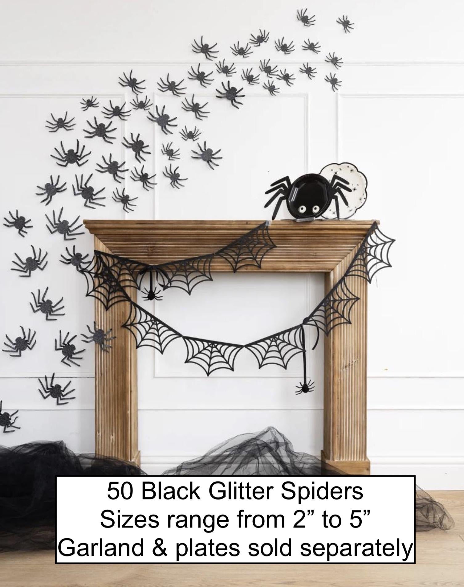 Halloween Glitter Spiders 50pc - Stesha Party