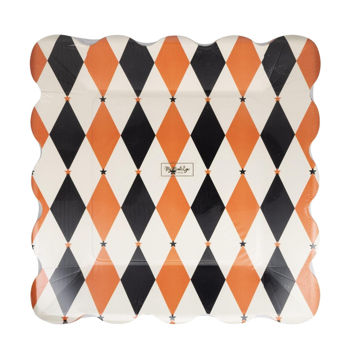 Halloween Harlequin Paper Plates - Stesha Party