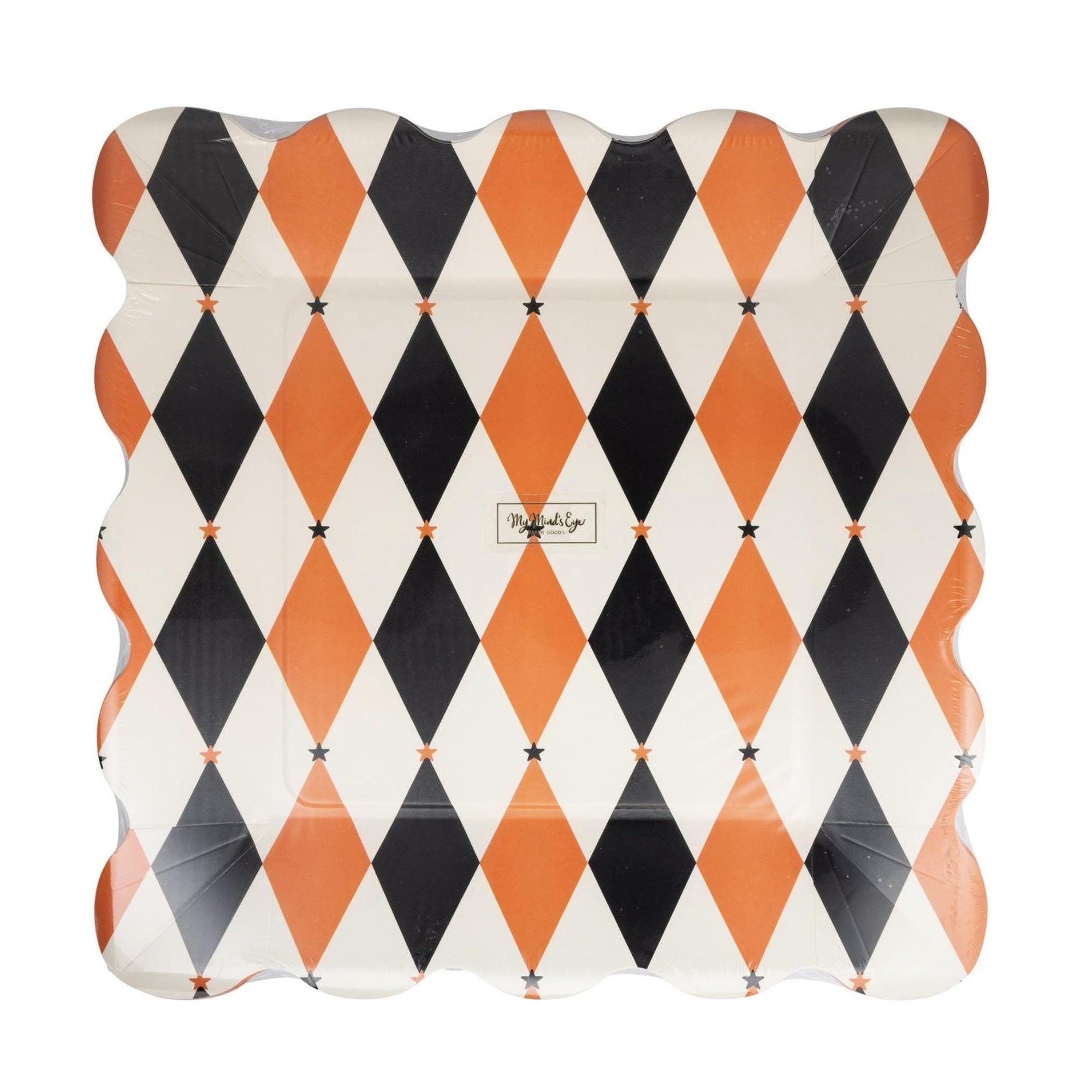 Halloween Harlequin Paper Plates - Stesha Party