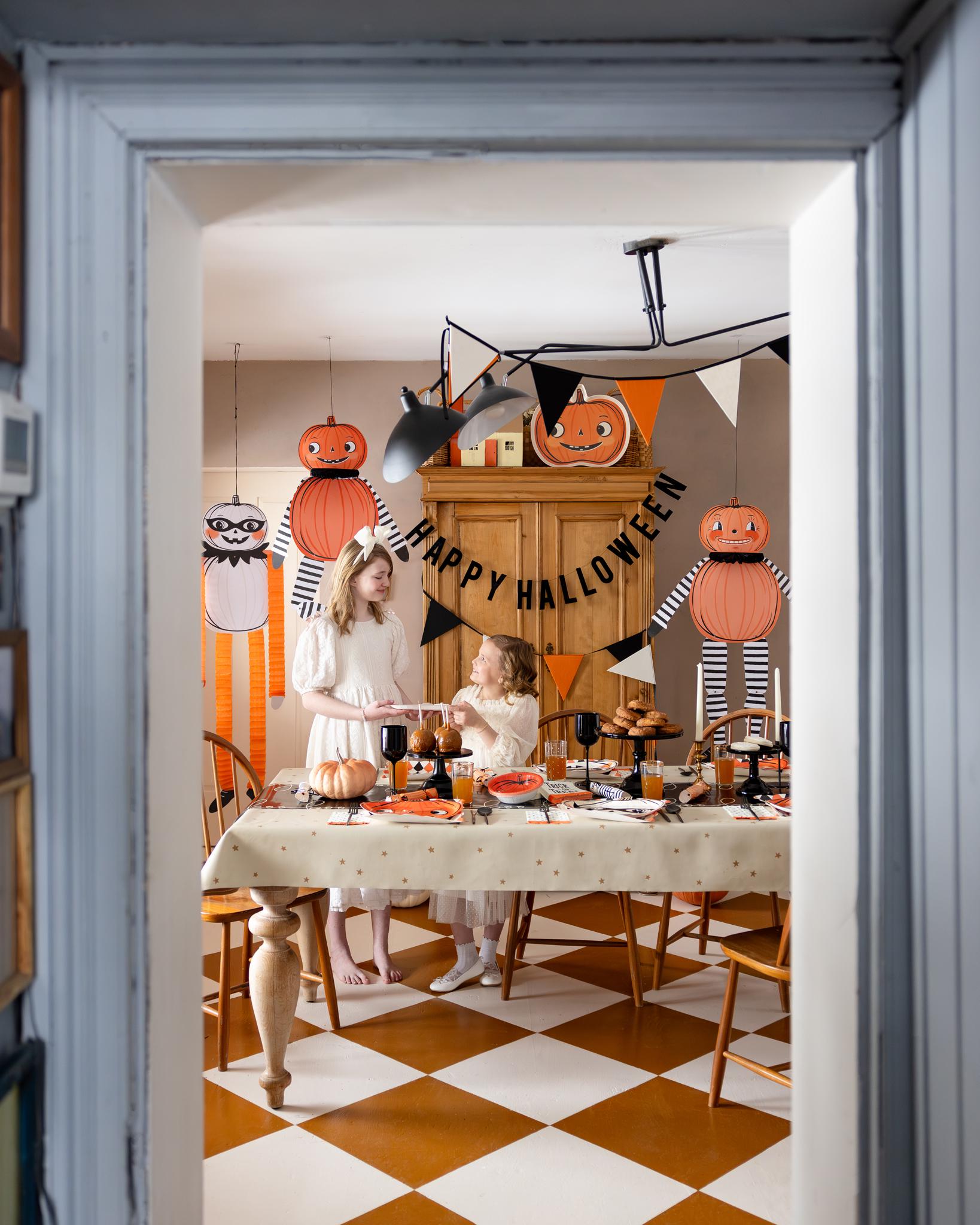 Halloween Harlequin Paper Plates - Stesha Party