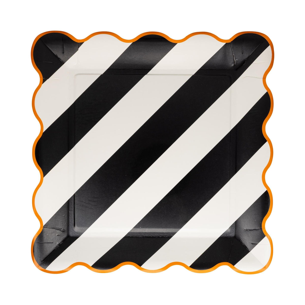 Halloween Paper Plates 10" Scalloped Stripes 8ct - Stesha Party
