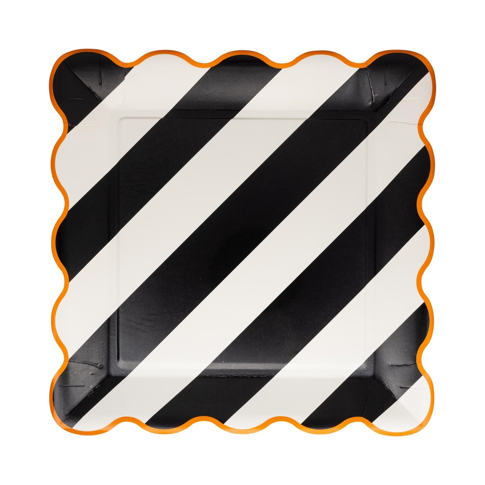Halloween Paper Plates 10" Scalloped Stripes 8ct - Stesha Party