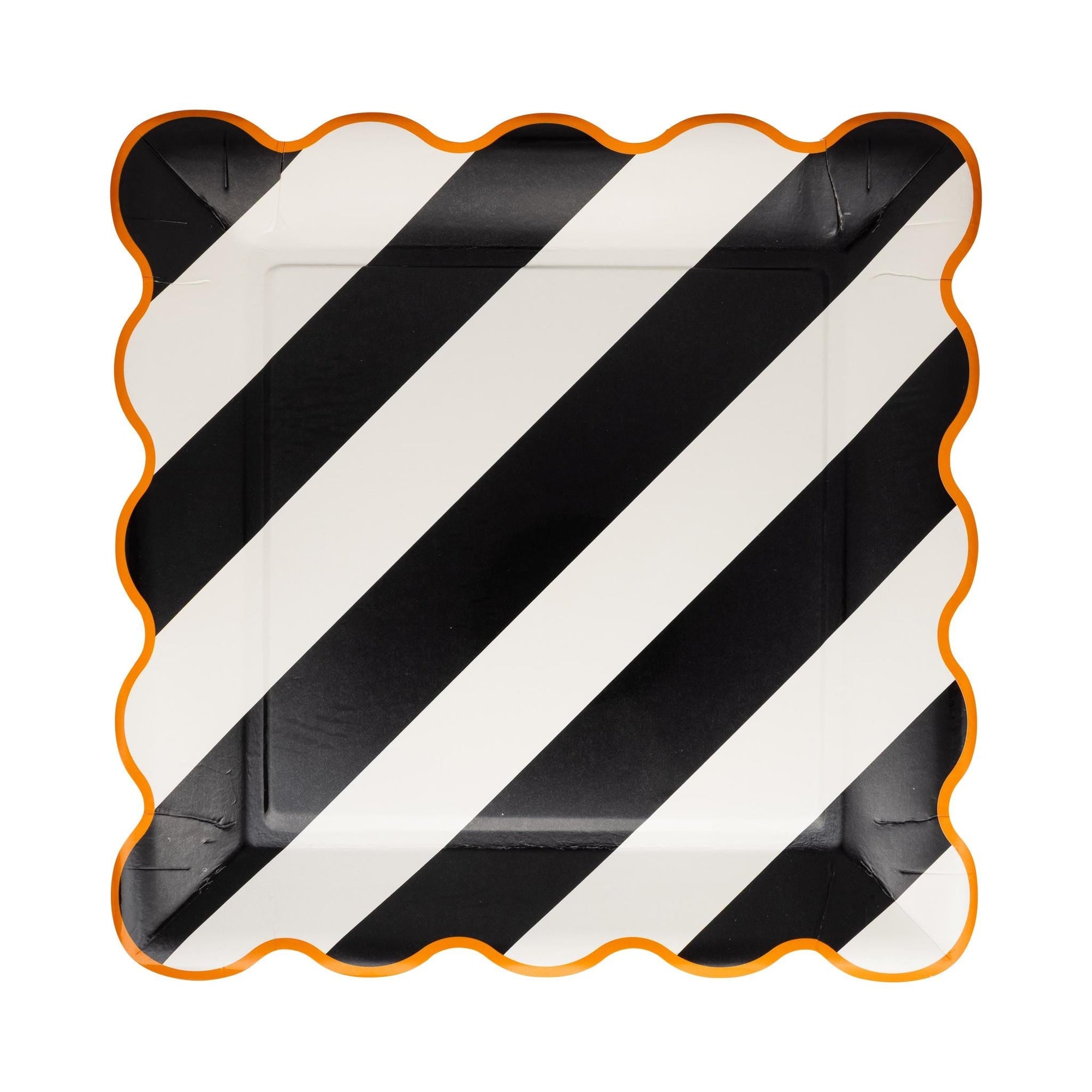 Halloween Paper Plates 10" Scalloped Stripes 8ct - Stesha Party