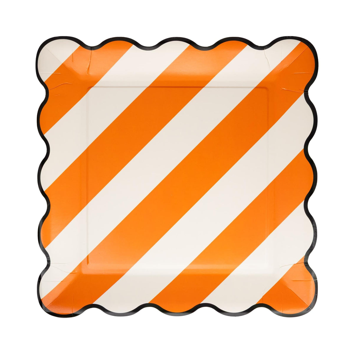 Halloween Paper Plates 10" Scalloped Stripes 8ct - Stesha Party