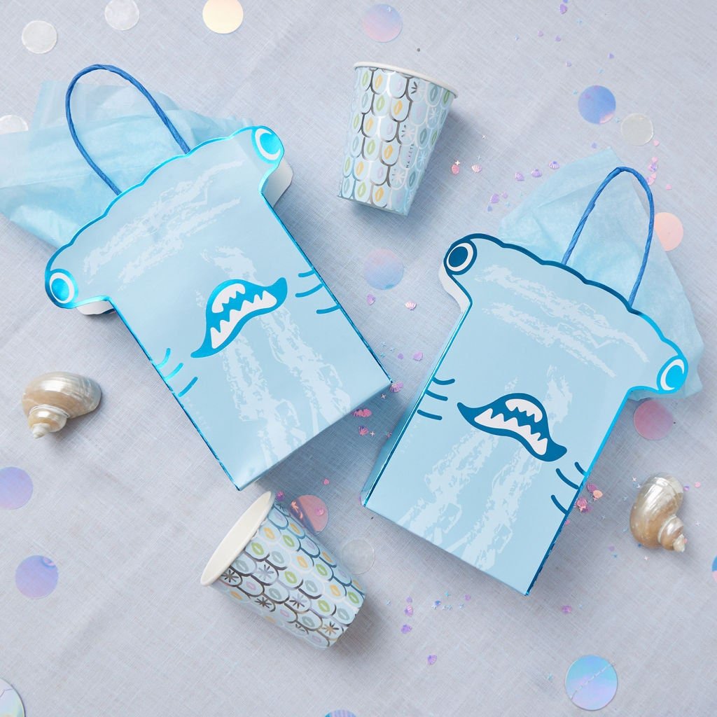 Hammerhead Shark Gift Bags 4ct - Stesha Party