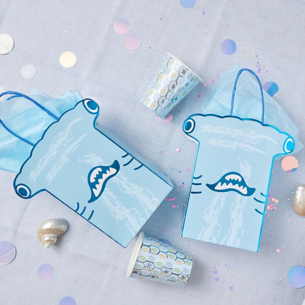 Hammerhead Shark Gift Bags 4ct - Stesha Party
