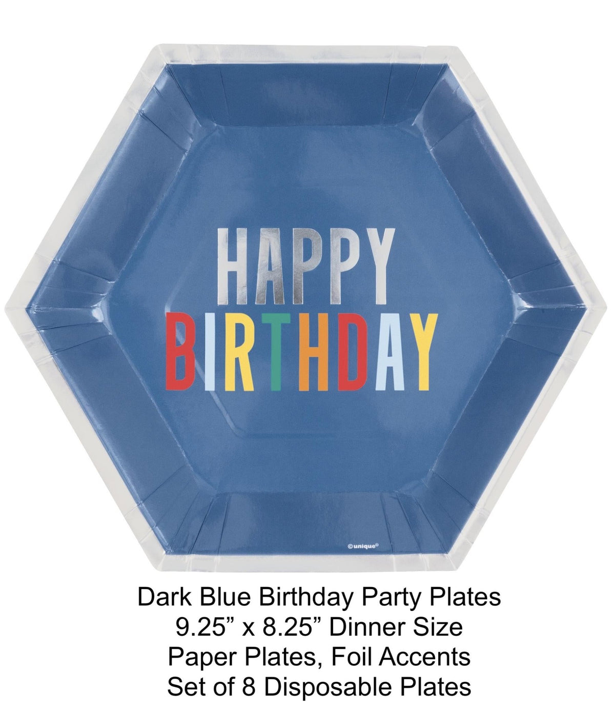 Happy Birthday Paper Plates 8ct - Stesha Party
