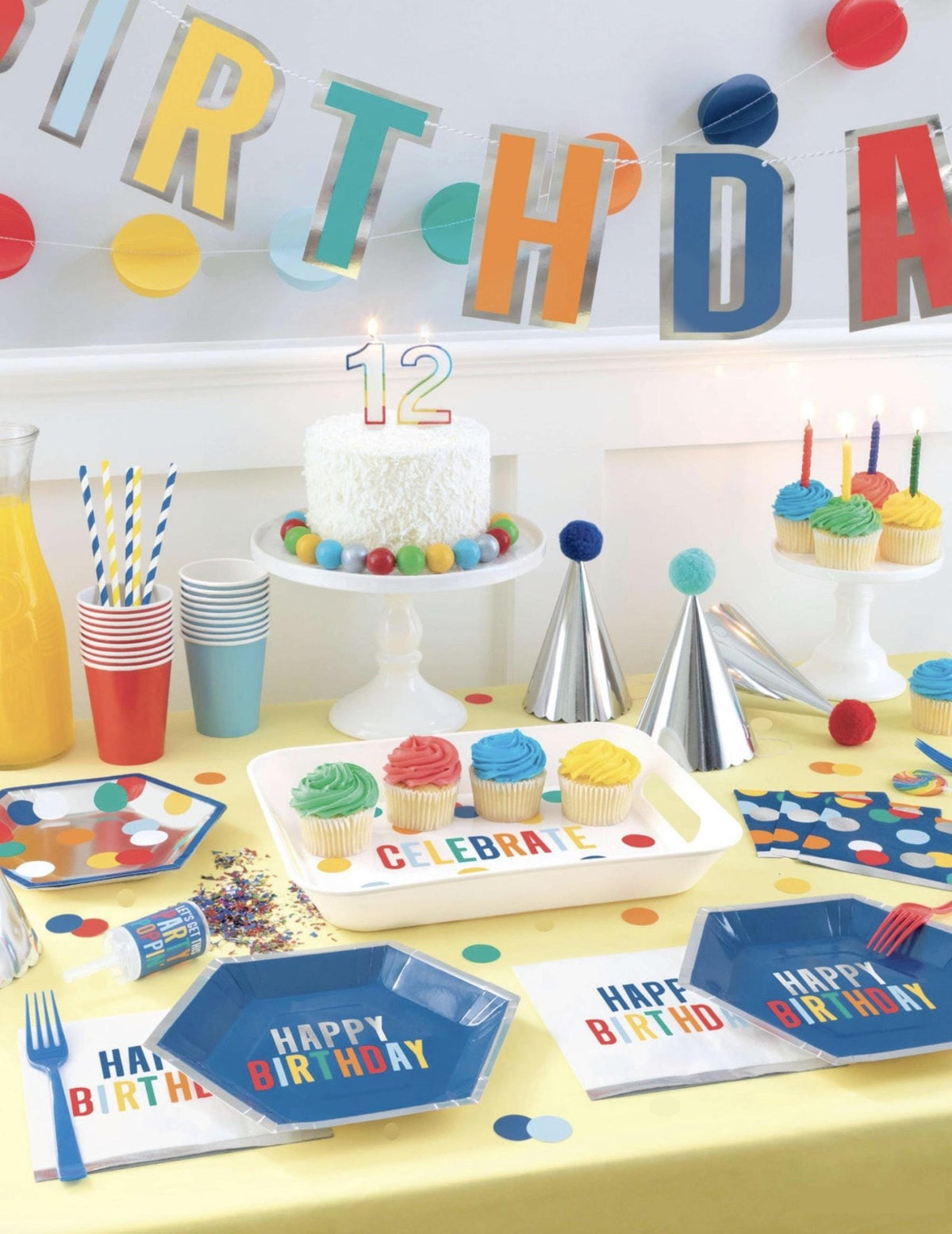 Happy Birthday Paper Plates 8ct - Stesha Party