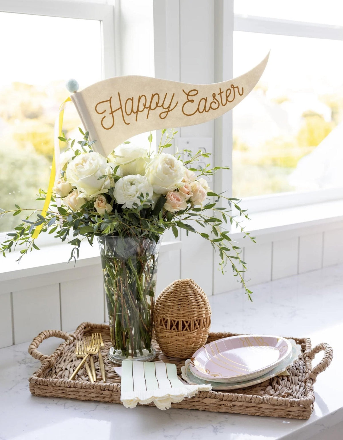 Happy Easter Felt Pennant Decoration - Stesha Party