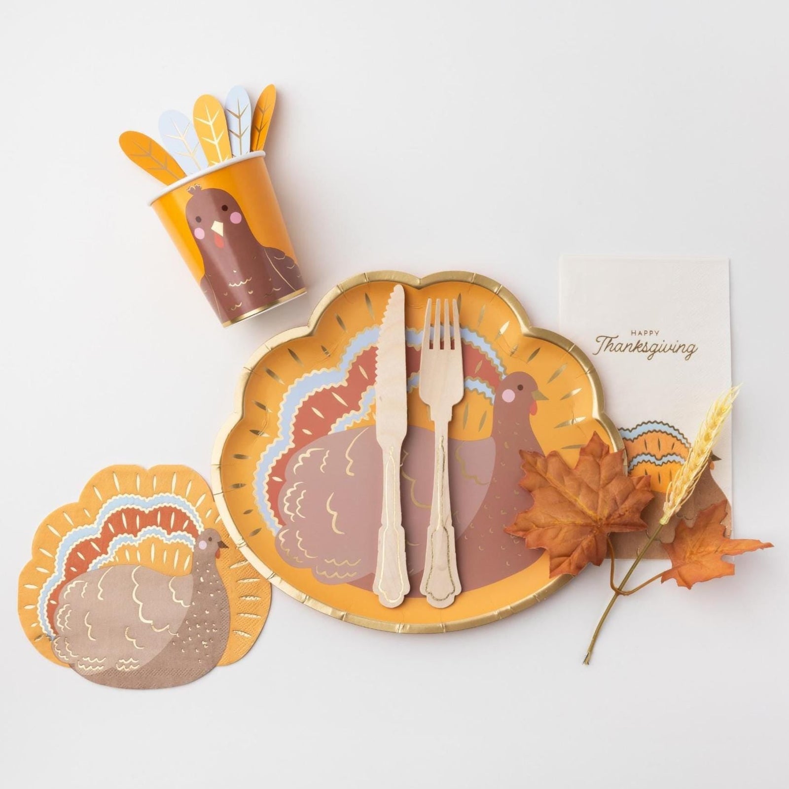 Happy Thanksgiving Turkey Napkins 20ct - Stesha Party