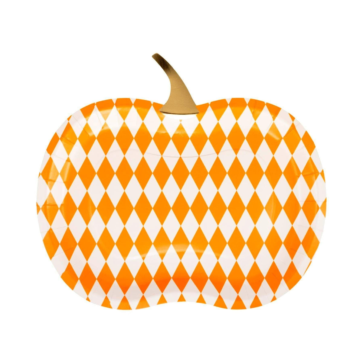 Harlequin Pumpkin Paper Plates - Stesha Party