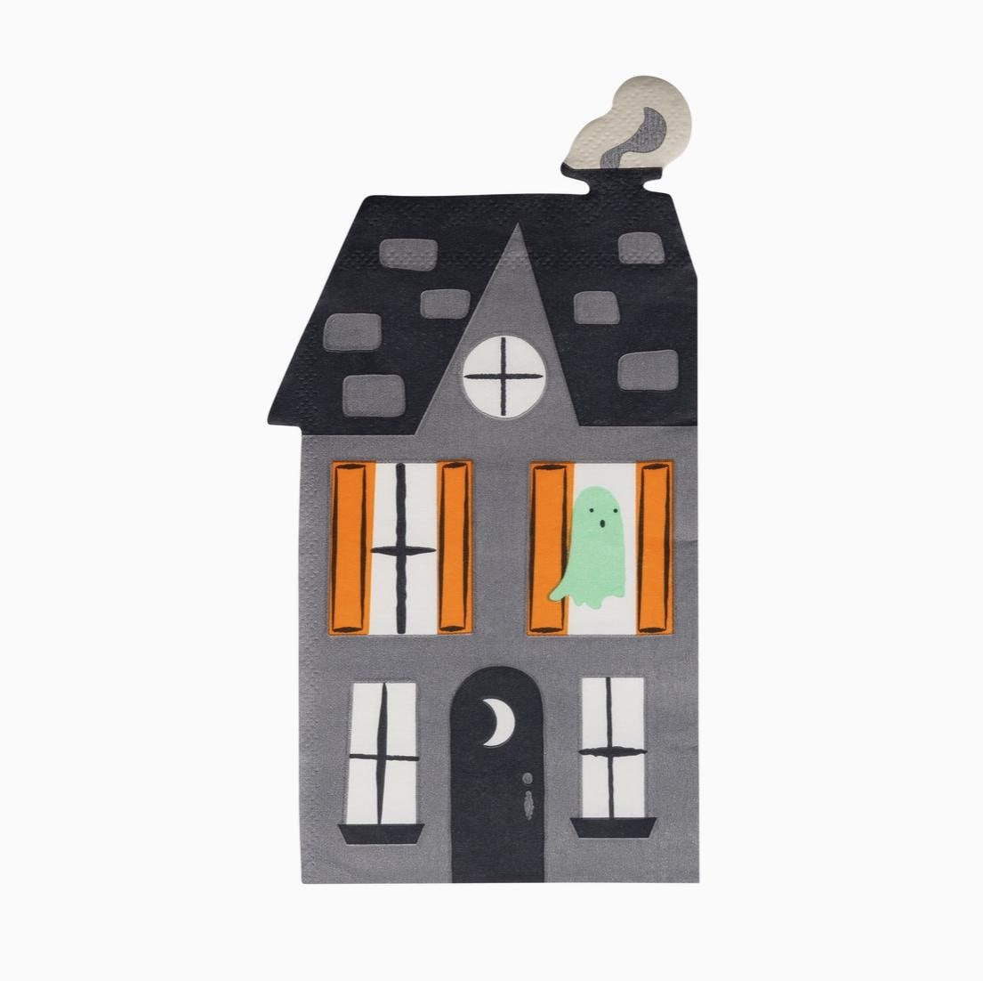 Haunted House Halloween Napkins 24ct - Stesha Party