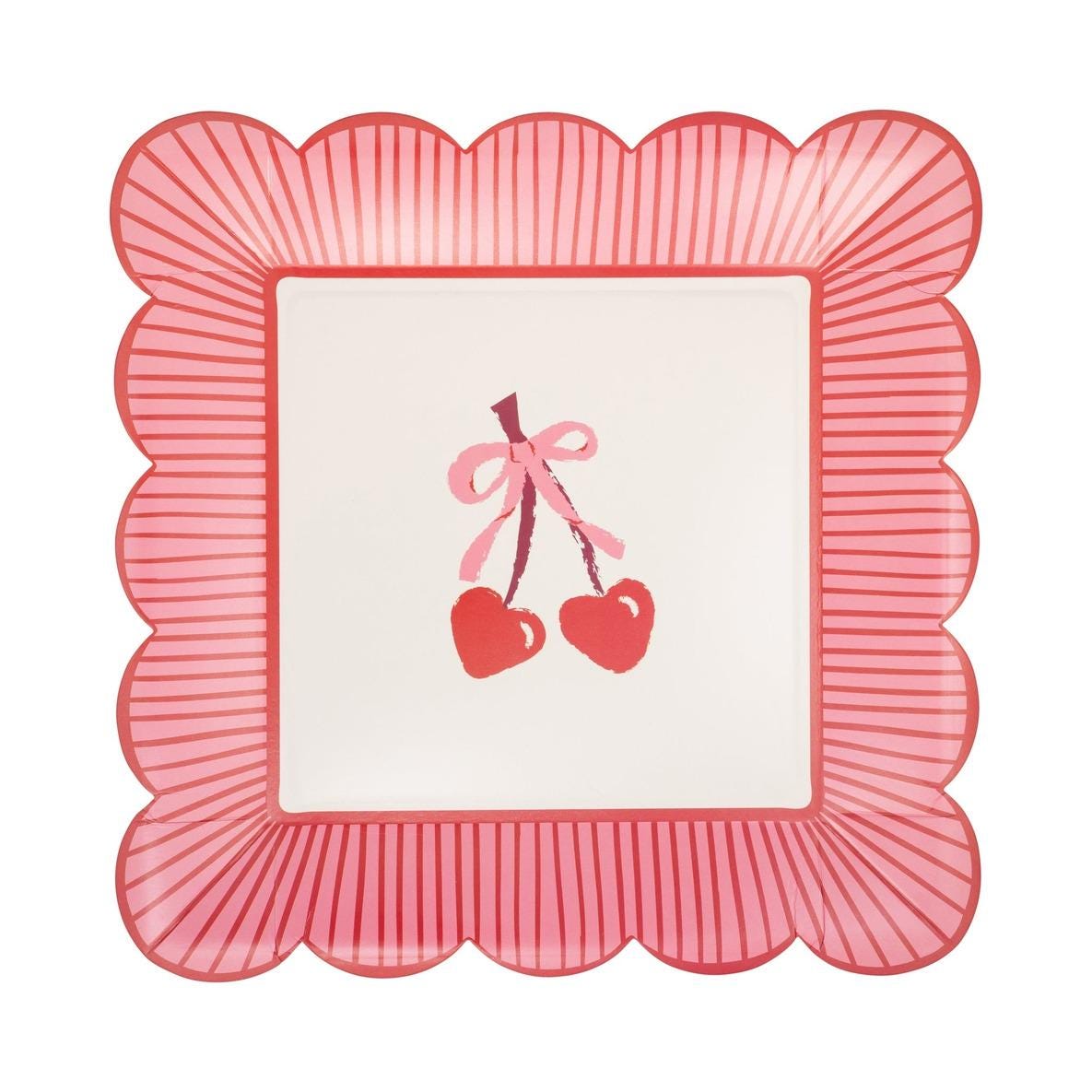 Heart Cherry Plates 8ct - Stesha Party