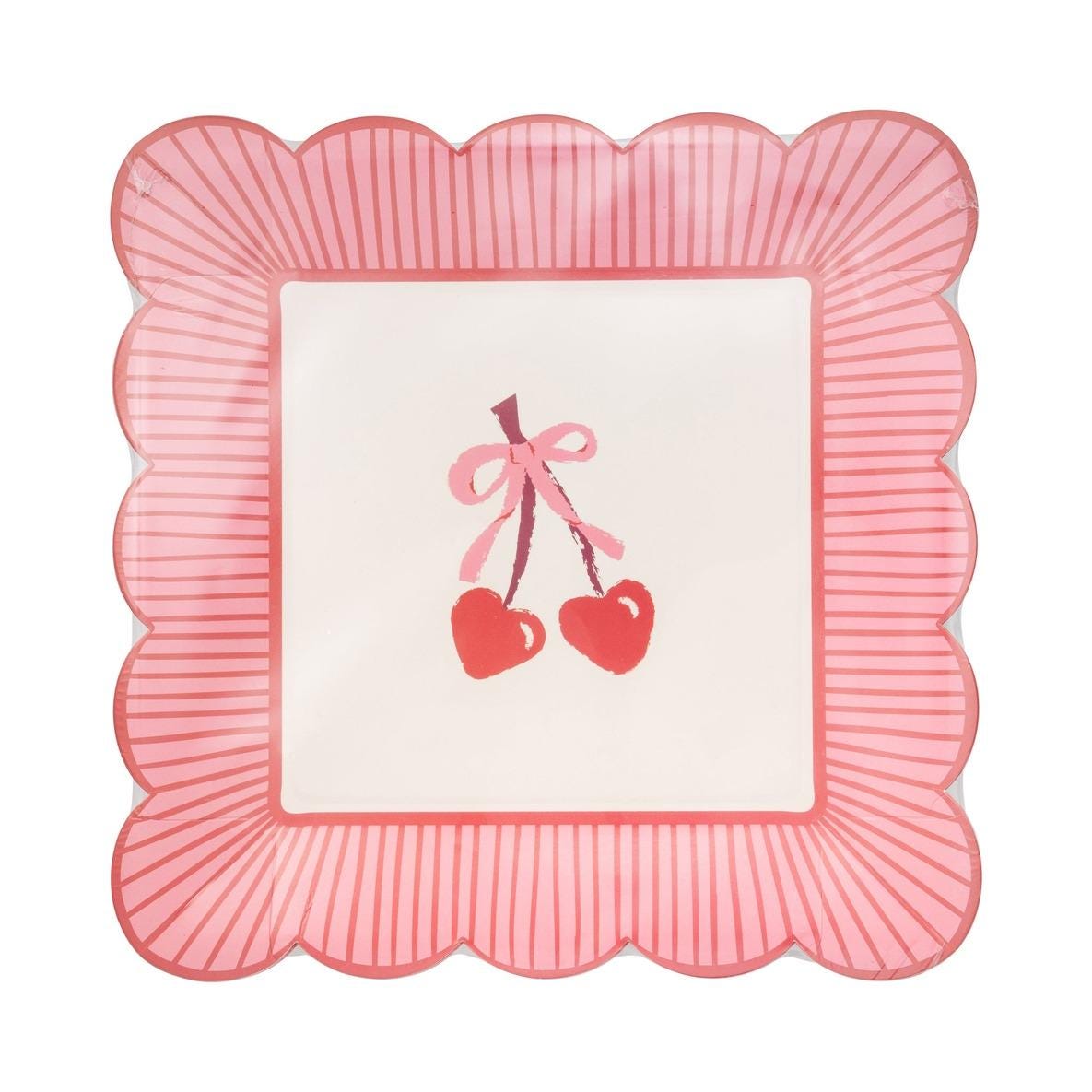 Heart Cherry Plates 8ct - Stesha Party