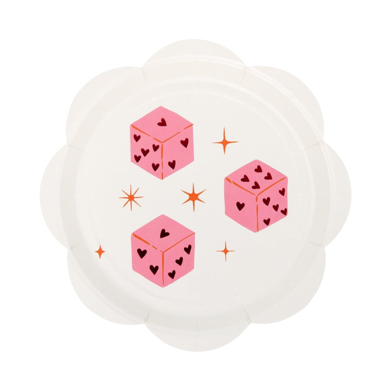 Heart Dice Dessert Plates 8ct - Stesha Party