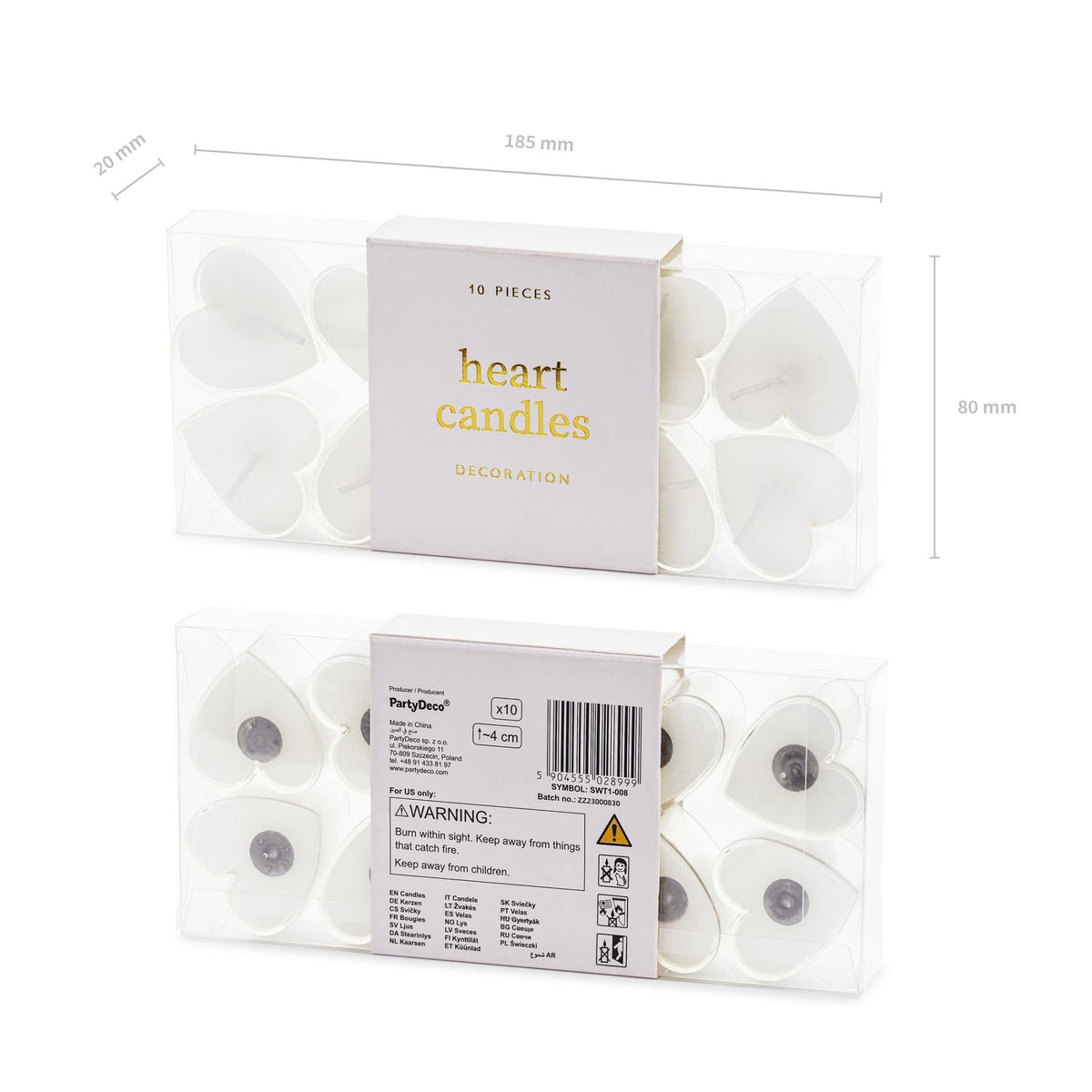 Heart Tea Candles 10ct - Stesha Party