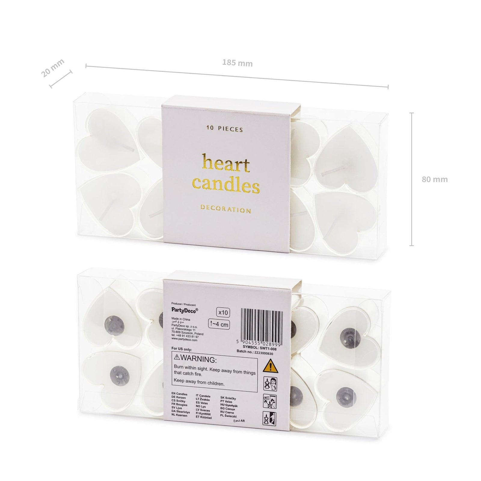 Heart Tea Candles 10ct - Stesha Party