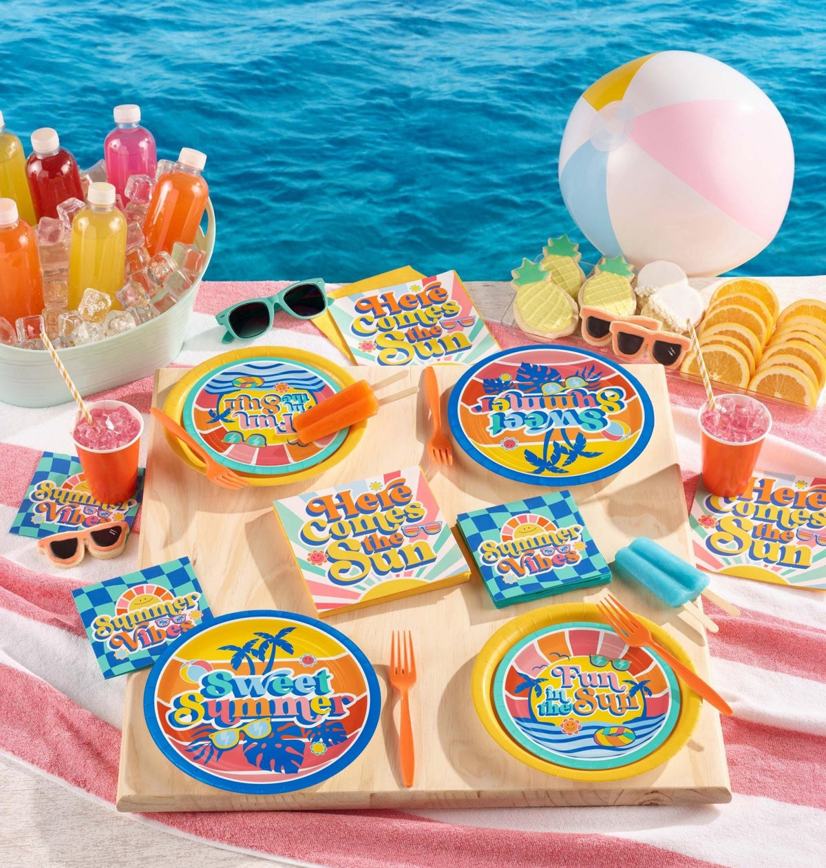 Here Comes The Sun Pool Party Napkins - Stesha Party