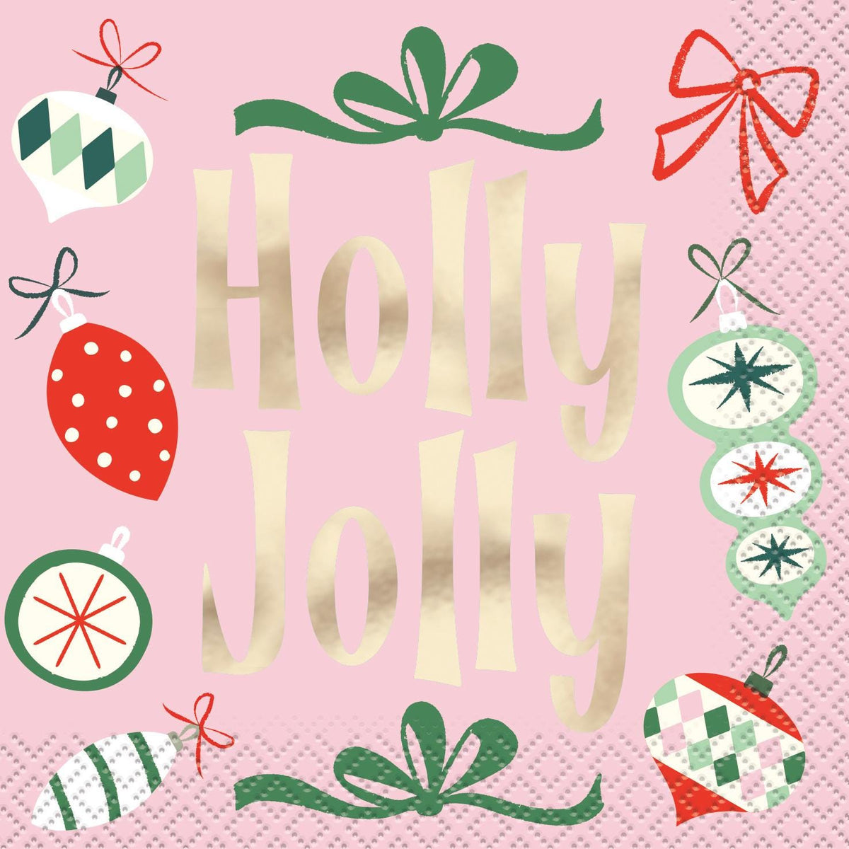 Holly Jolly Beverage Napkins 16ct - Stesha Party