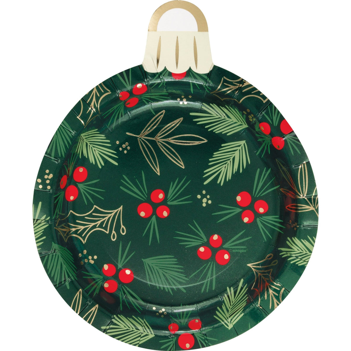 Holly Ornament Party Plates - Stesha Party