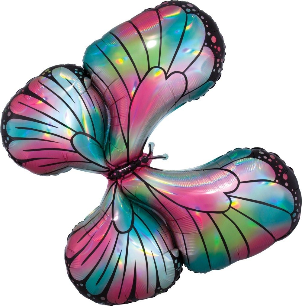 Holographic Butterfly Balloon 30 Inch - Stesha Party