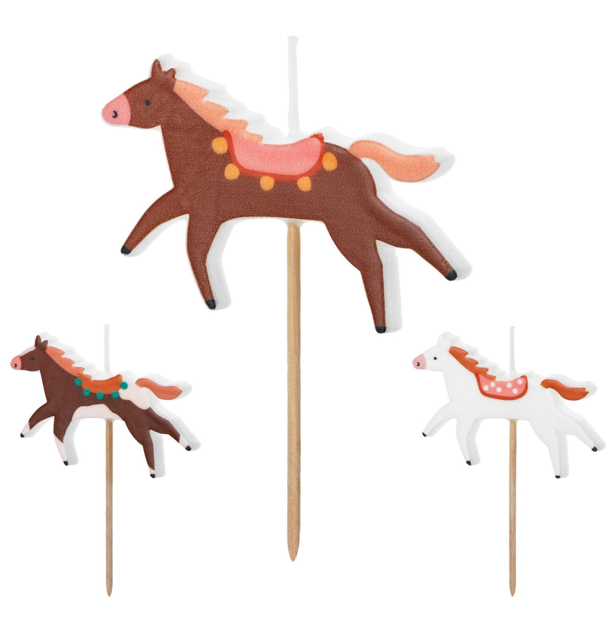 Horse Cake Candles 3ct - Stesha Party