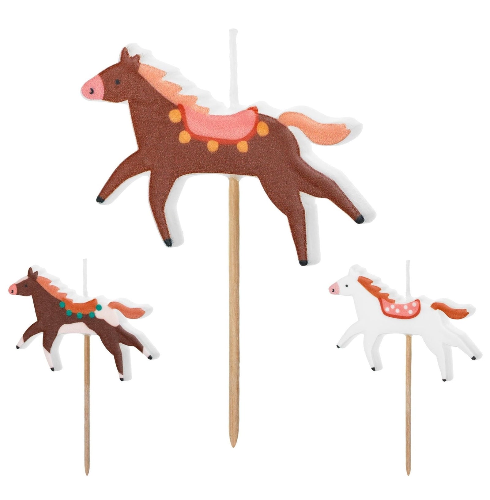 Horse Cake Candles 3ct - Stesha Party