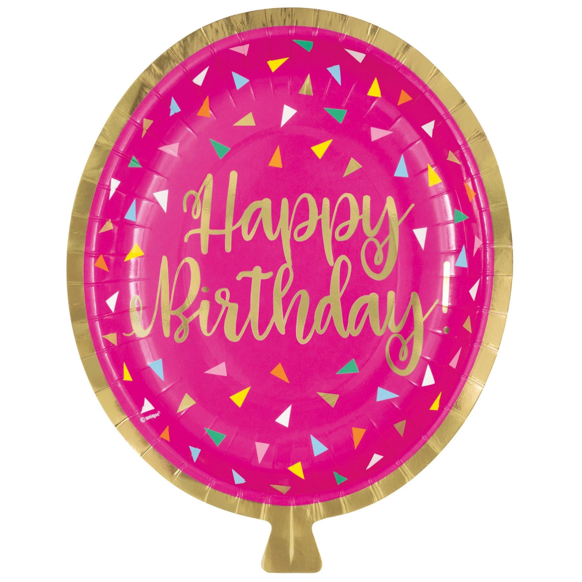 Hot Pink Birthday Balloon Plates 8ct - Stesha Party