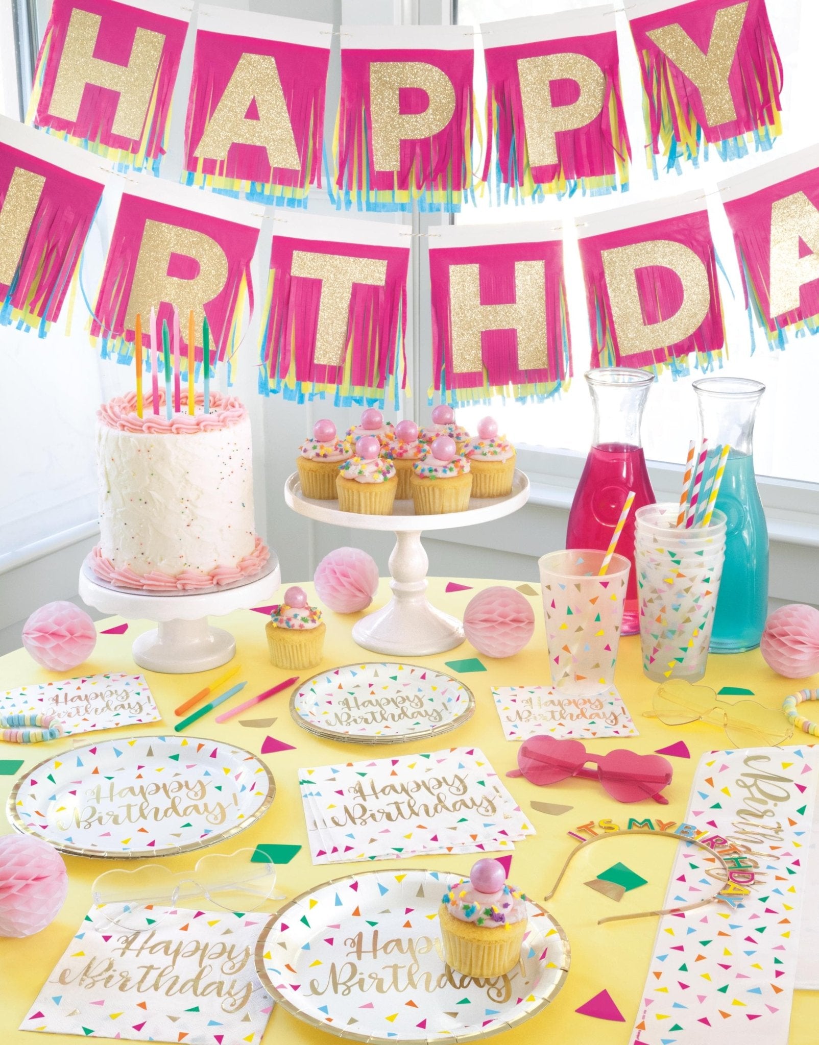 Hot Pink Birthday Balloon Plates 8ct - Stesha Party