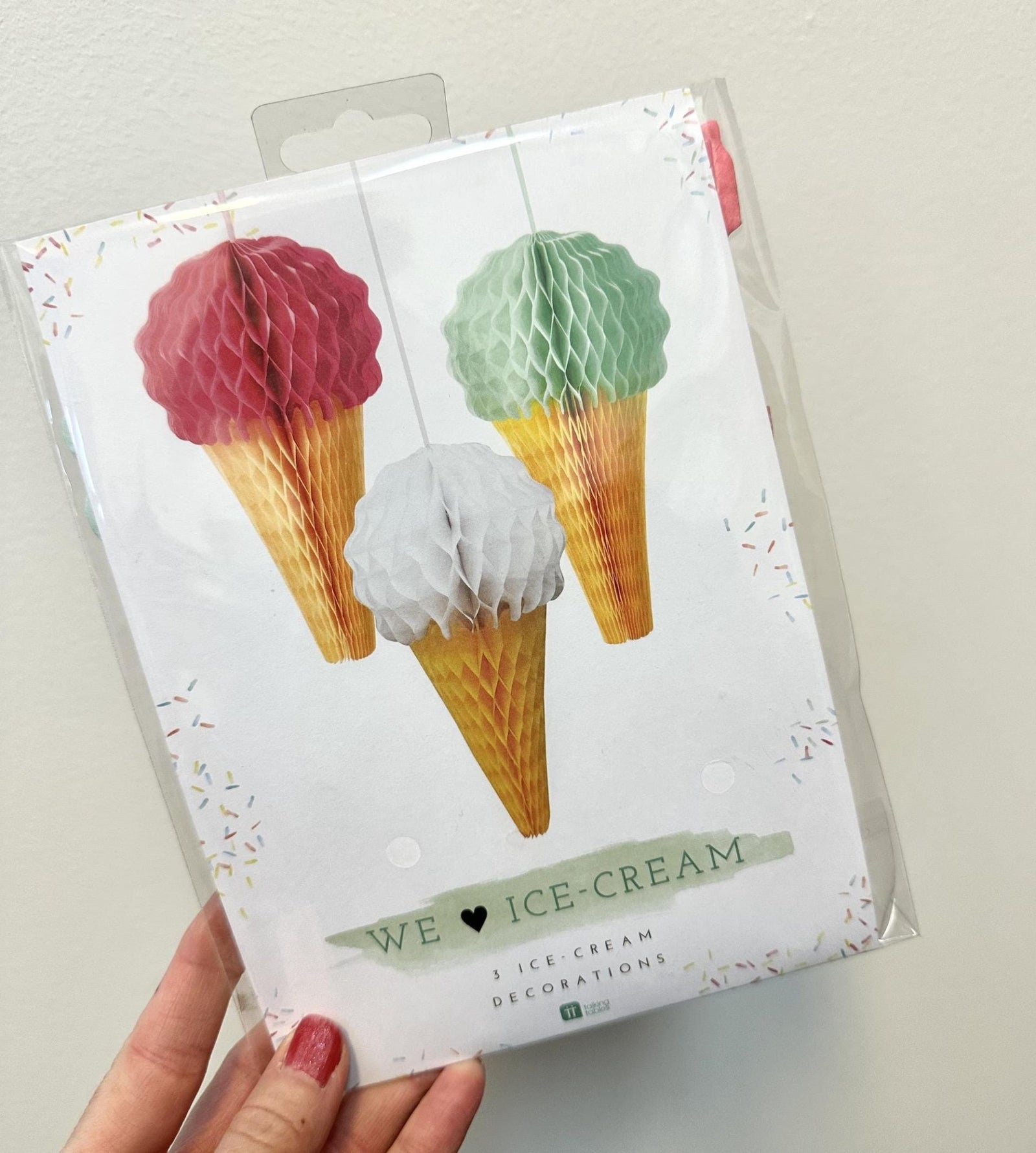 Ice Cream Hanging Decorations 3ct - Stesha Party