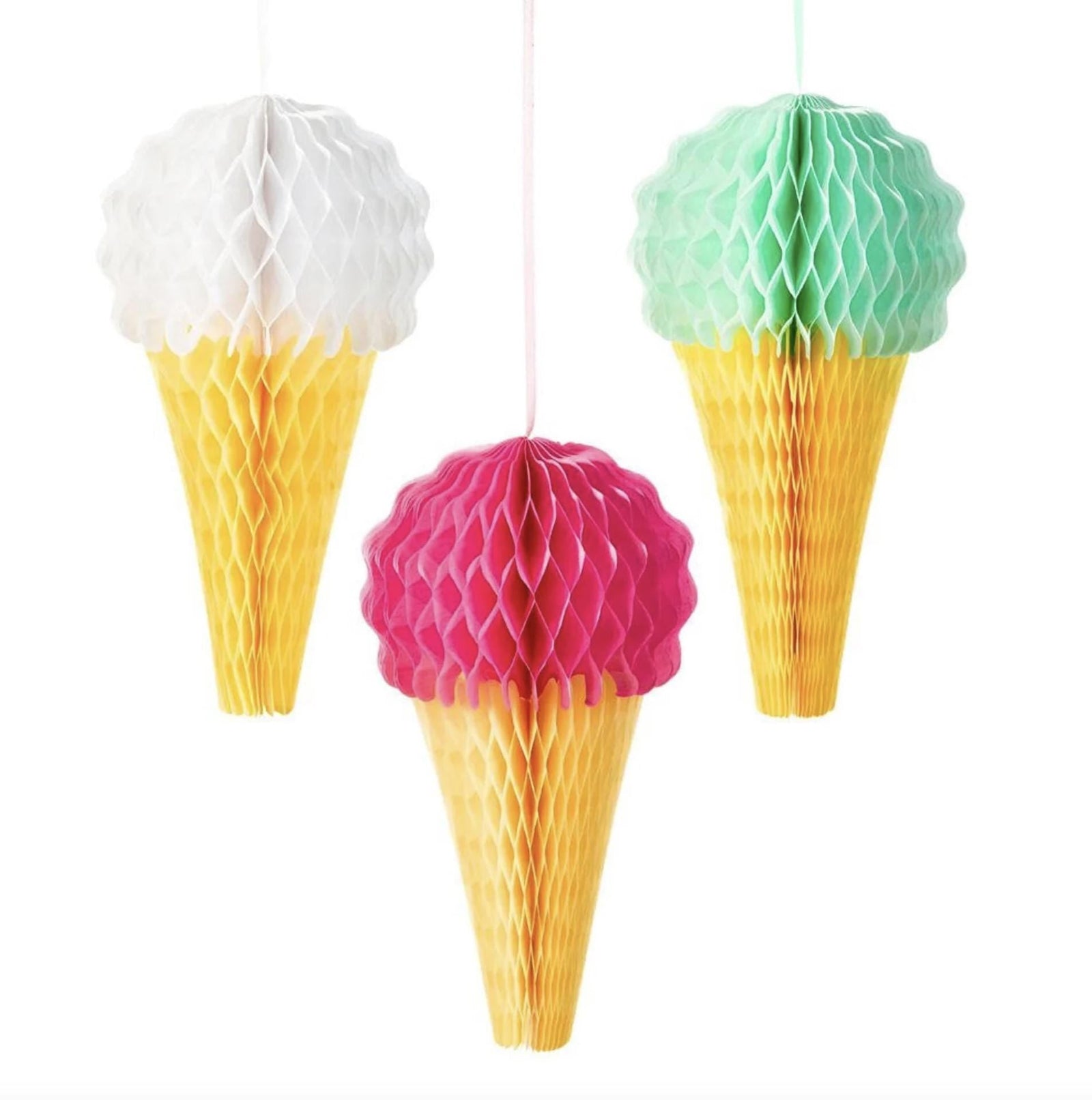 Ice Cream Hanging Decorations 3ct - Stesha Party