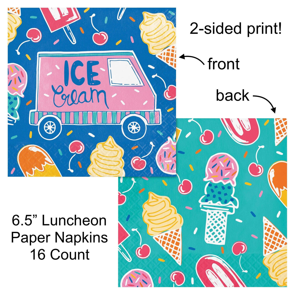 Ice Cream Napkins 16ct - Stesha Party
