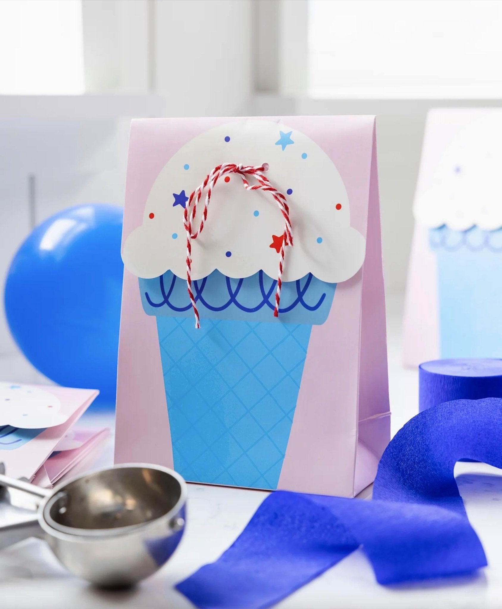 Ice Cream Party Favor Bags Patriotic 12ct - Stesha Party