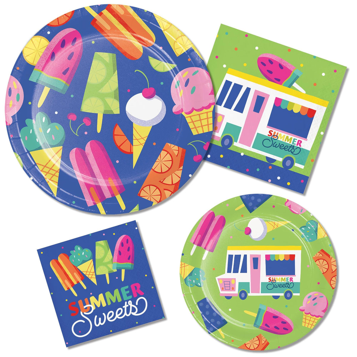 Ice Cream Truck Paper Cake Plates - Stesha Party