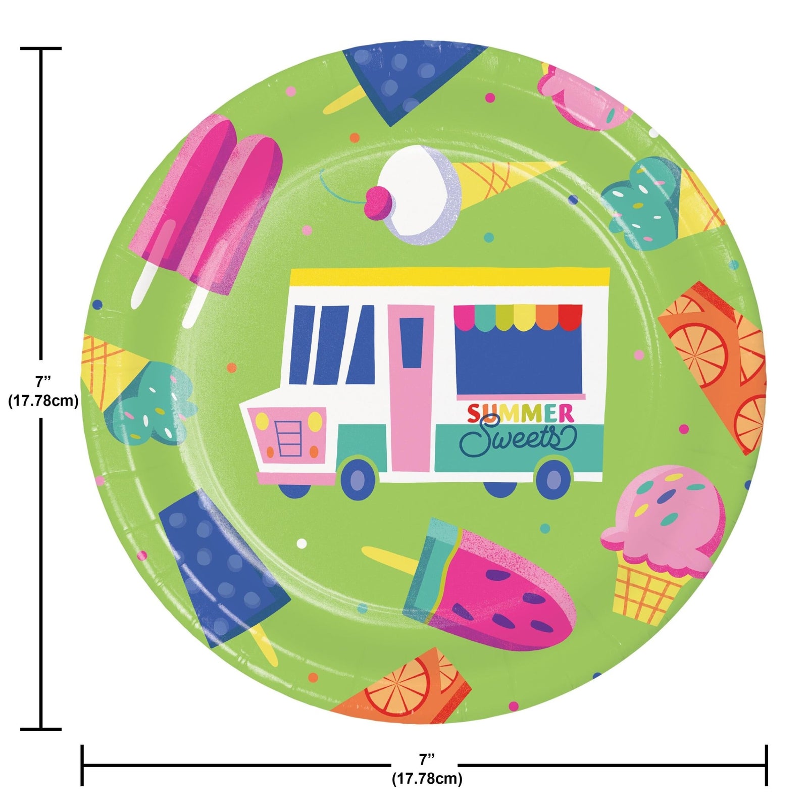 Ice Cream Truck Paper Cake Plates - Stesha Party