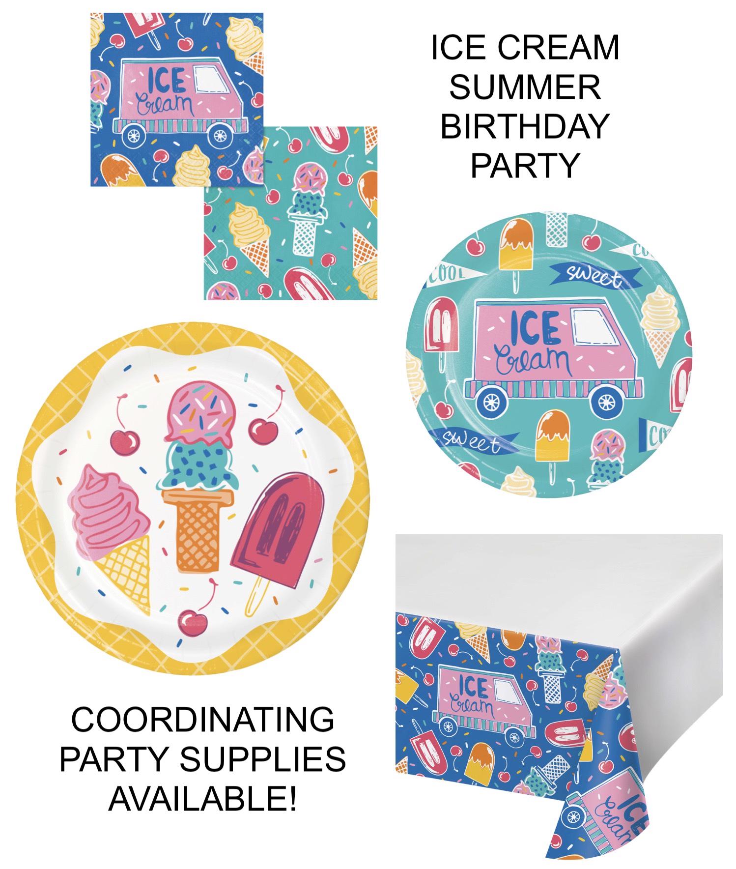 Ice Cream Waffle Edge Plates 8ct - Stesha Party