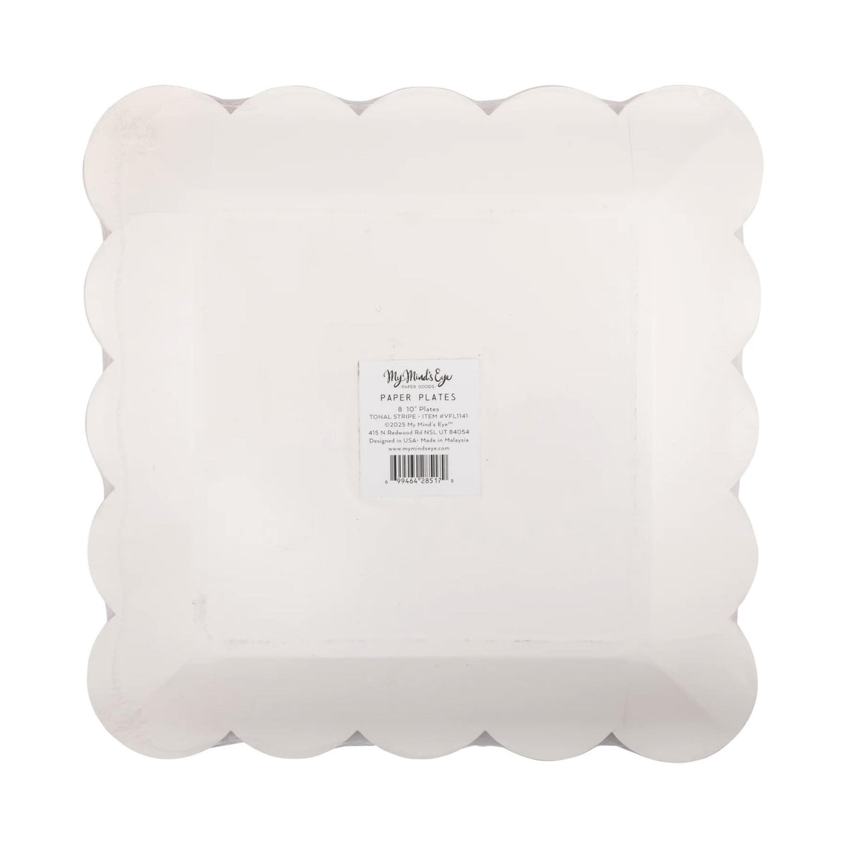 Pastel Pink Striped Plates - Princess Birthday Plates, Valentine's Party, Bridal Shower Plates, Birthday Tableware, Girl Baby Shower Plates