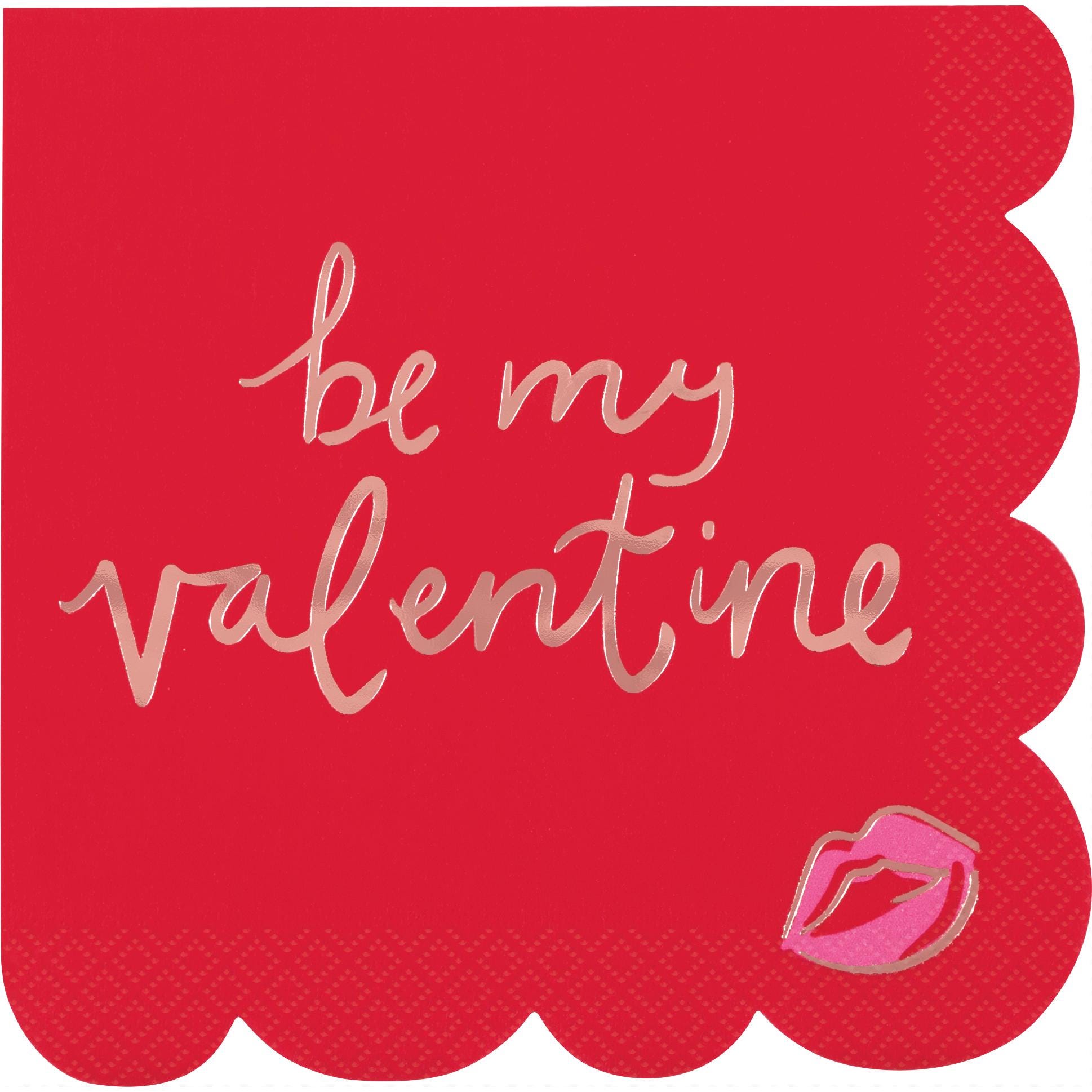 Be My Valentine Napkins - Valentines Day Party Supplies, Classroom Valentines Party, Galentine's Decorations, Sweetheart Party, XOXO Party