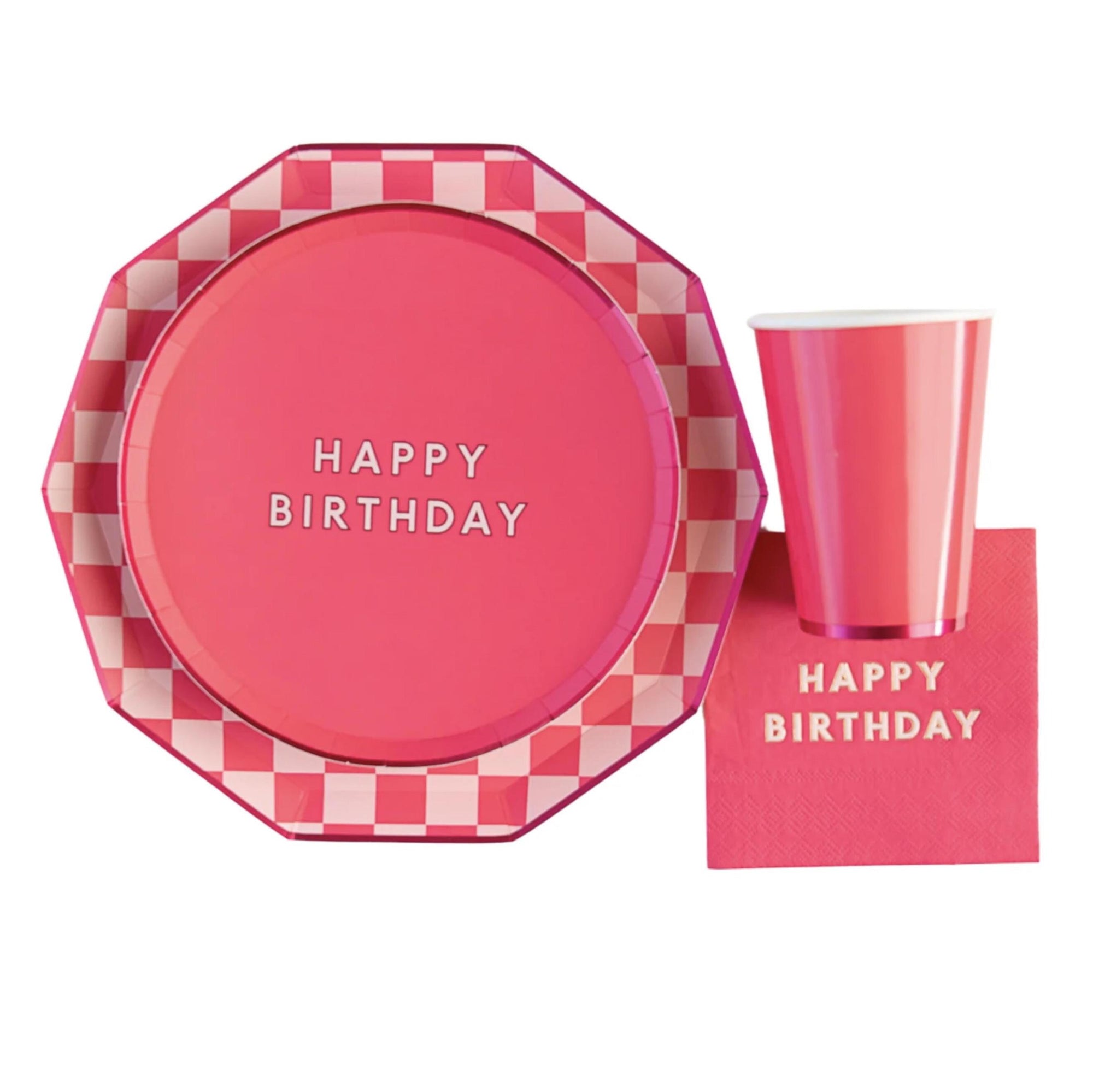 Hot Pink Birthday Dessert Plates 8ct - Girl Birthday, Gymnastics Birthday, Flamingo, Pink Dinosaur Party, Watermelon Party, Paper Plates